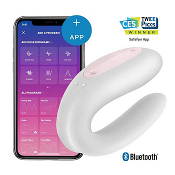 Вибратор для пар Satisfyer Double Joy с возможностью управления через приложение